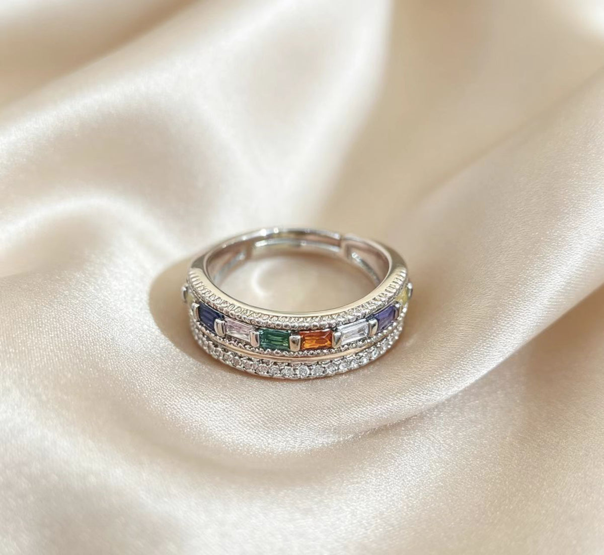 Elegant Double-Layer Gold-Plated Round Ring