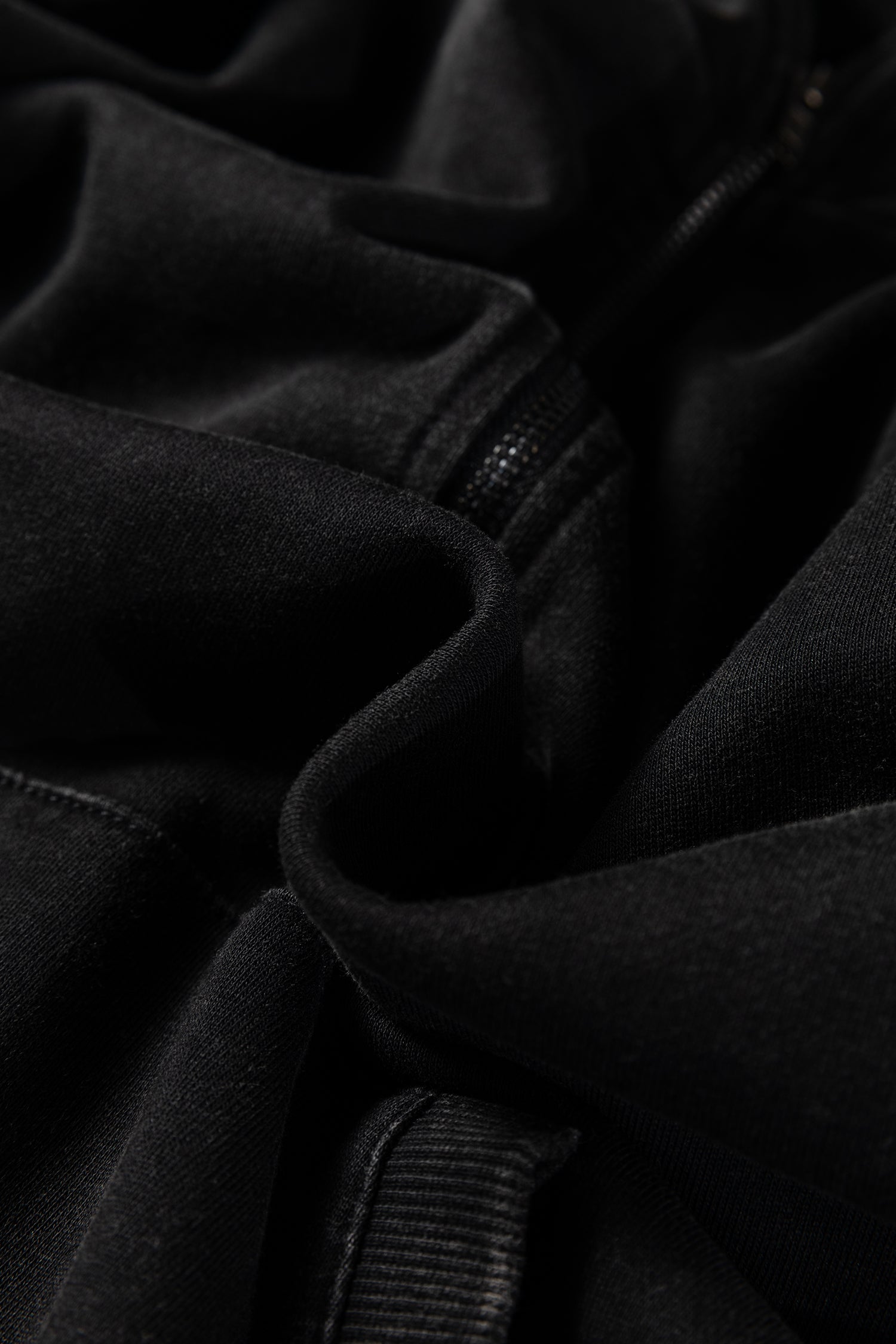 Black Half Zip Kangaroo Pocket Mineral Wash Baggy Hoodie