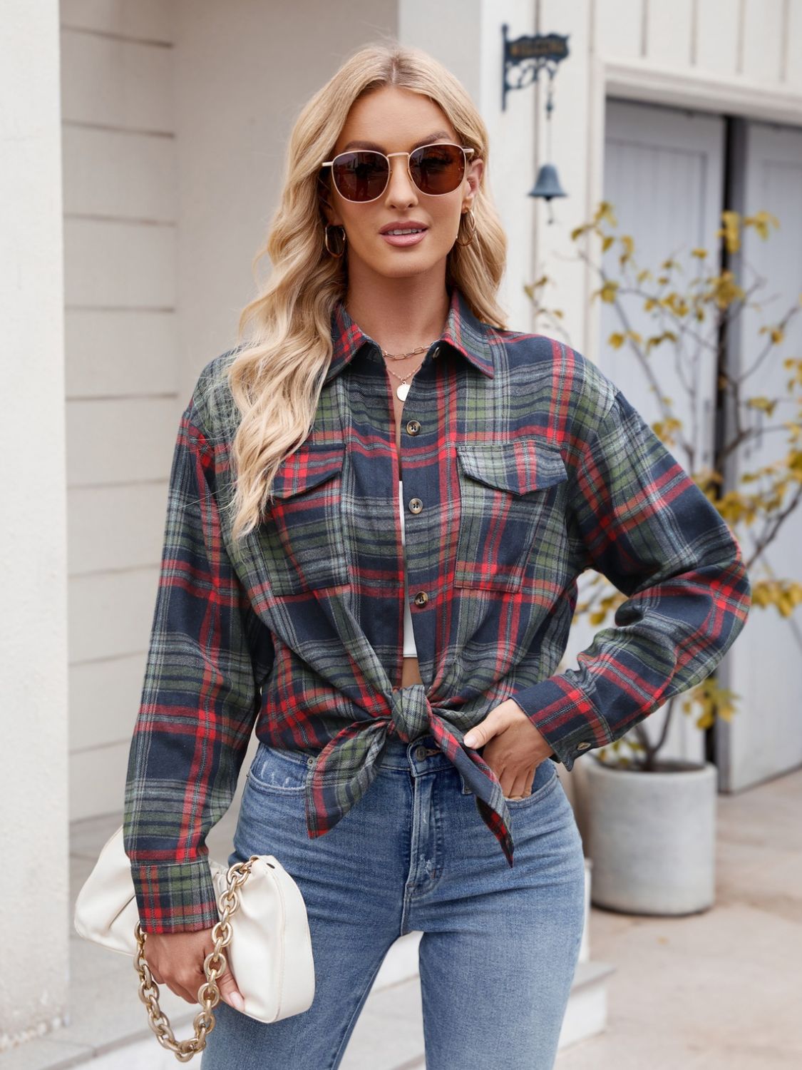 Mandy Plaid Button Up Long Sleeve Shirt | Women's