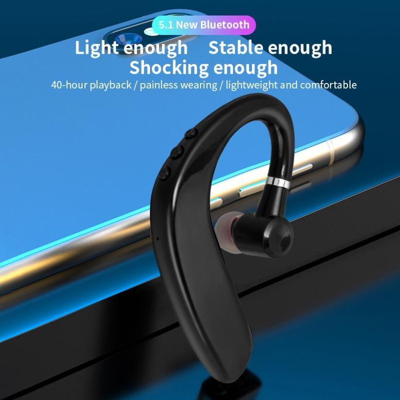 Bluetooth Wireless Single Ear Hook Headphone with Noise Cancelling