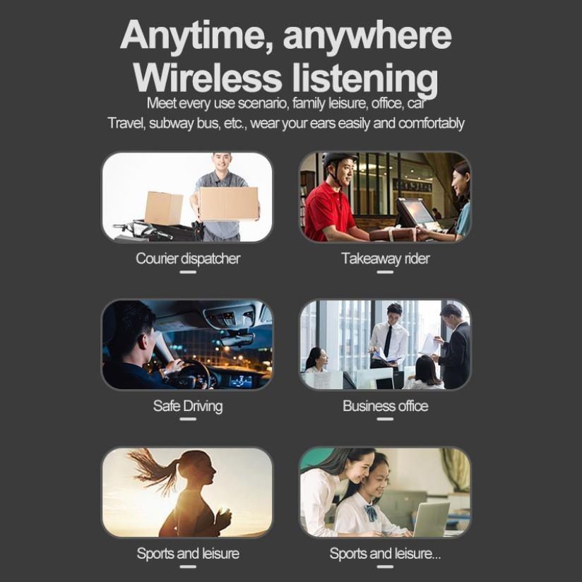 Bluetooth Wireless Single Ear Hook Headphone with Noise Cancelling