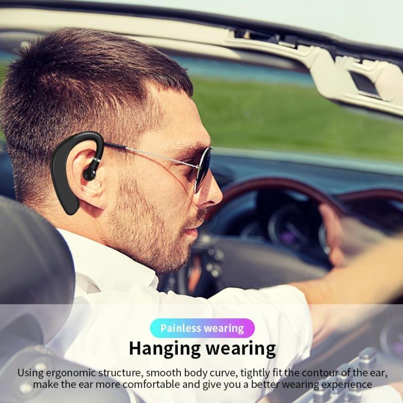Bluetooth Wireless Single Ear Hook Headphone with Noise Cancelling