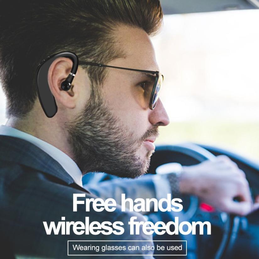 Bluetooth Wireless Single Ear Hook Headphone with Noise Cancelling