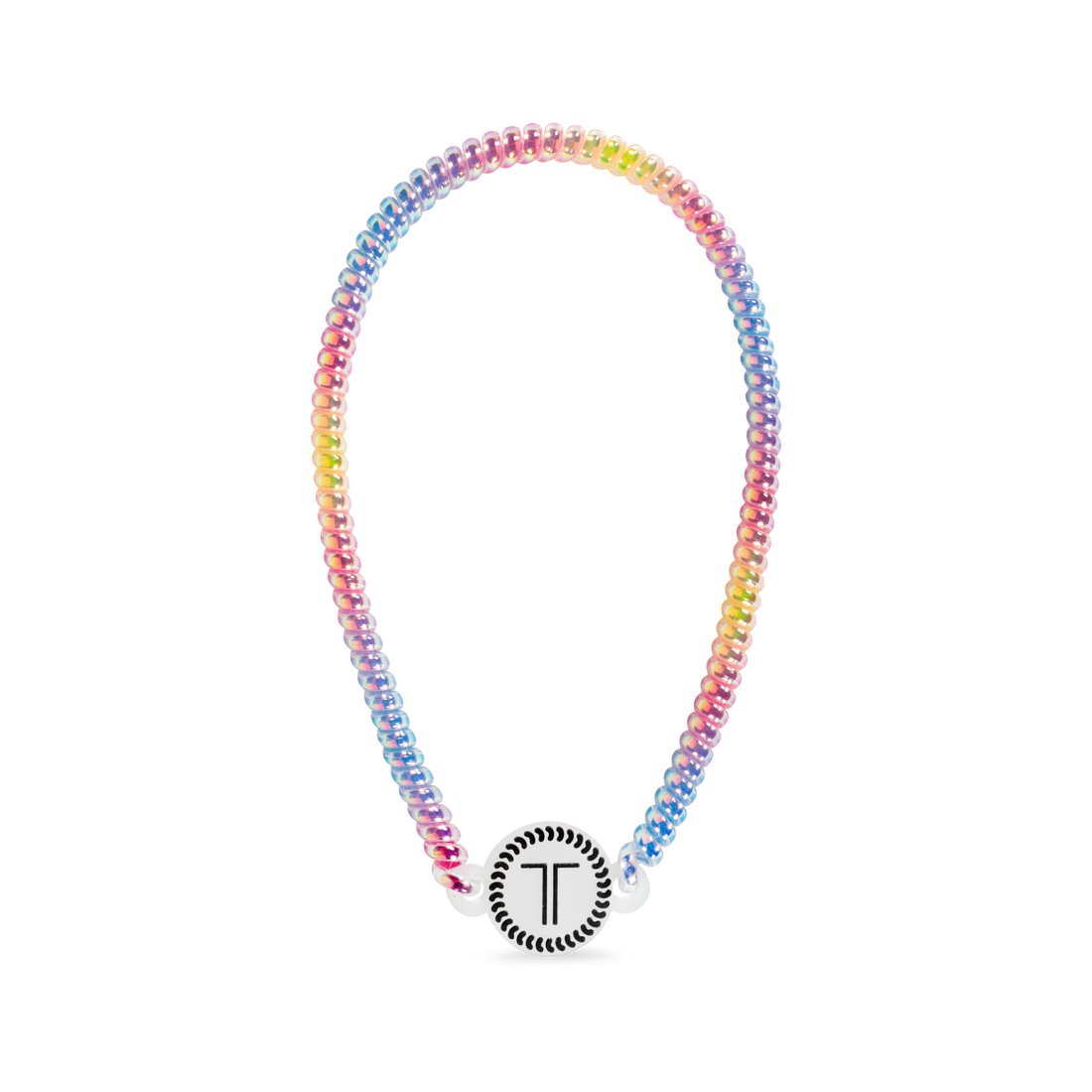 Iridescent multicolor Eat Glitter For Breakfast spiral headband