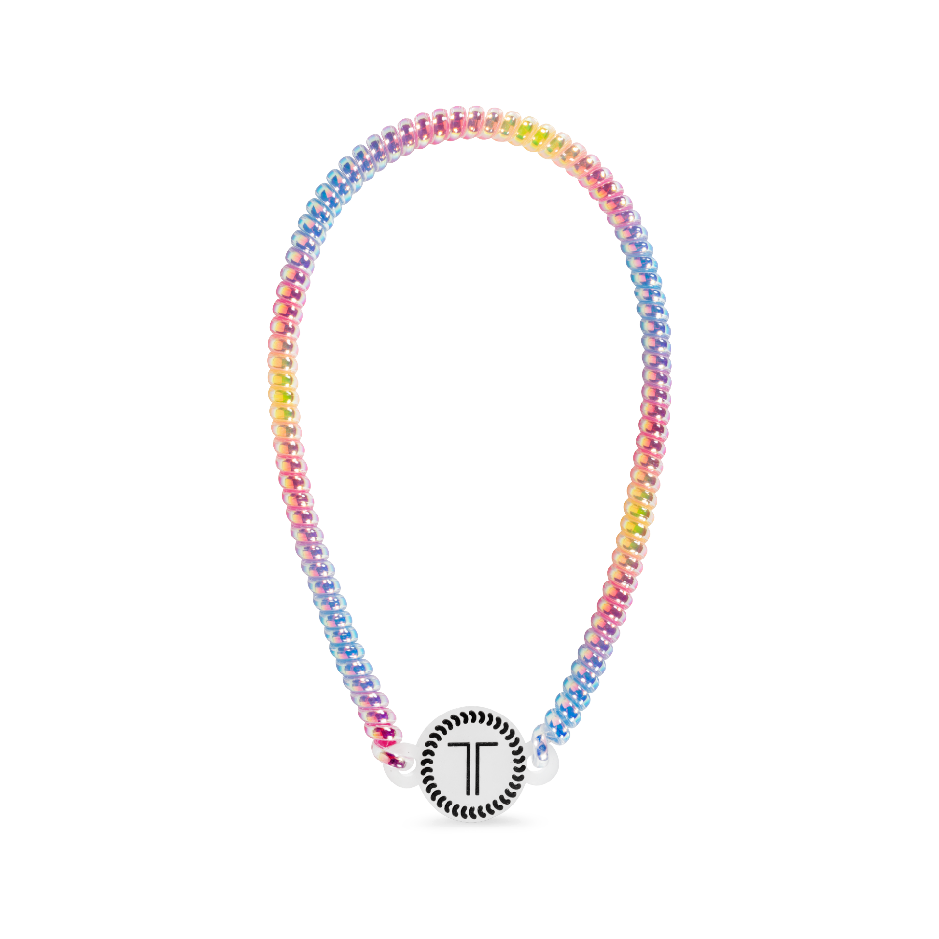 Iridescent multicolor Eat Glitter For Breakfast spiral headband