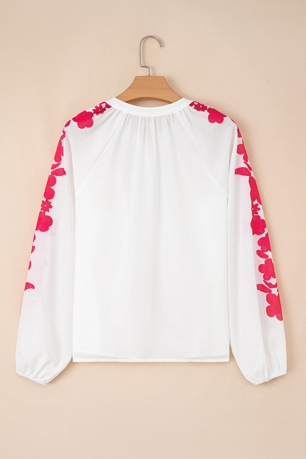 White Long Sleeve Floral Embroidered Casual Blouse - Image 7