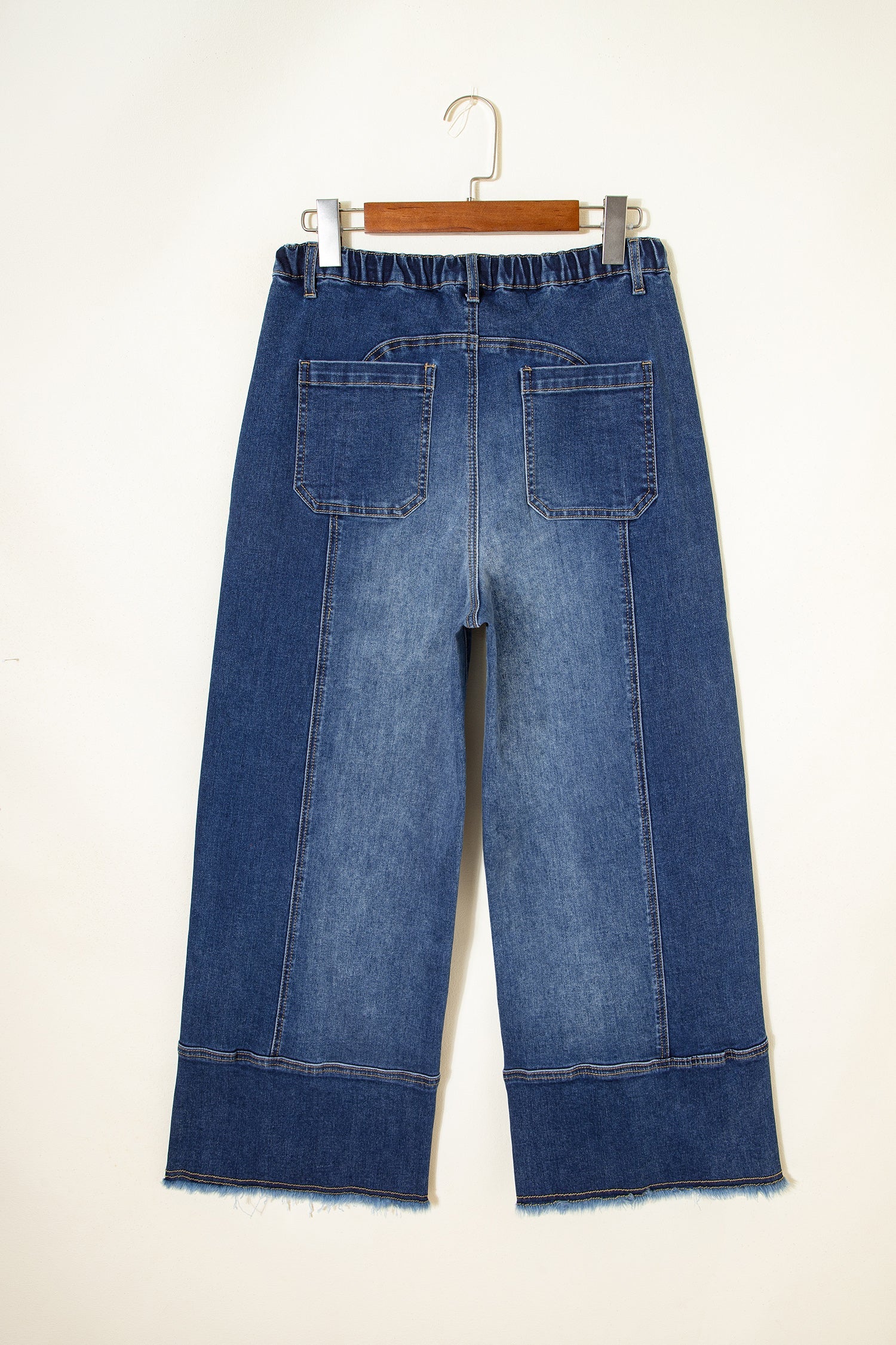Aleah High Waisted Wide Leg Cropped Denim Pants - Pull-On Fit