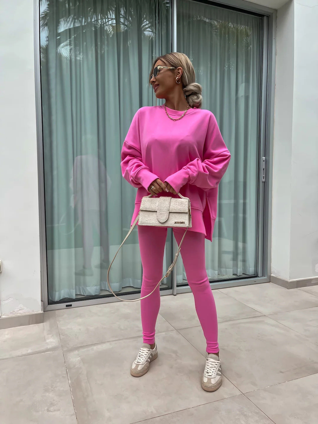 Women's Oversized Fleece Sweatshirt & Leggings Set
