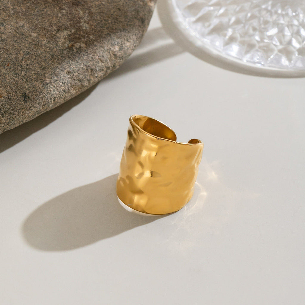Womens Solid Color Minimalism Stainless Steel Titanium Ring