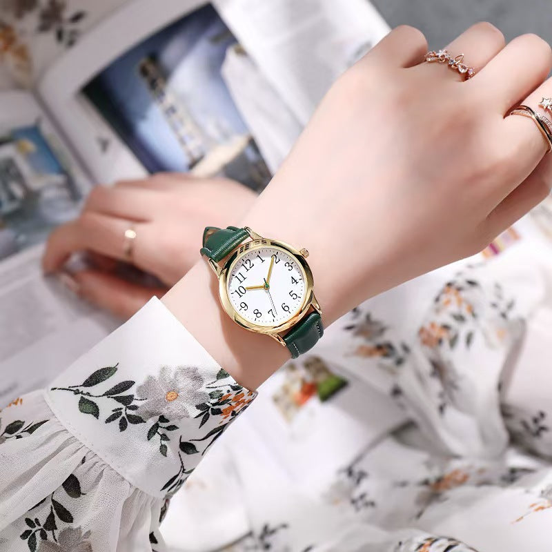 Simple Digital Fashion Alloy Quartz Watch for Women Casual Style