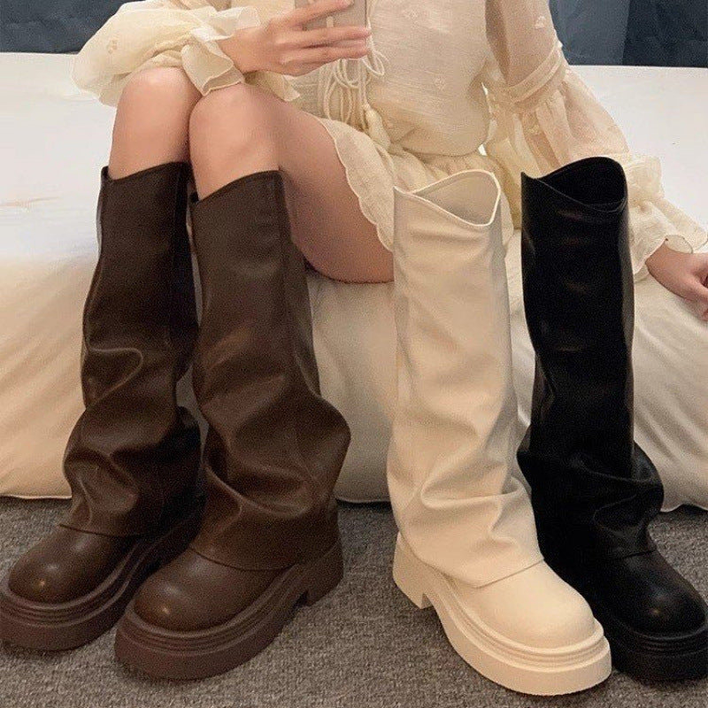 Women’s British Style Platform Boots for Autumn and Winter - Image 4