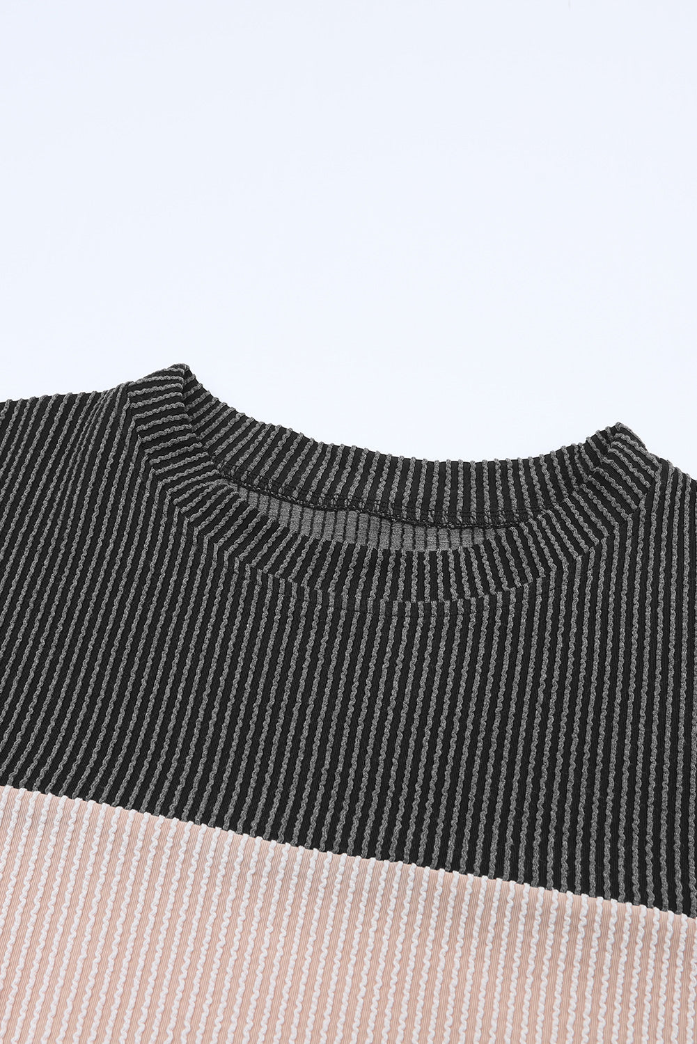Colorblock Ribbed Long Sleeve Top
