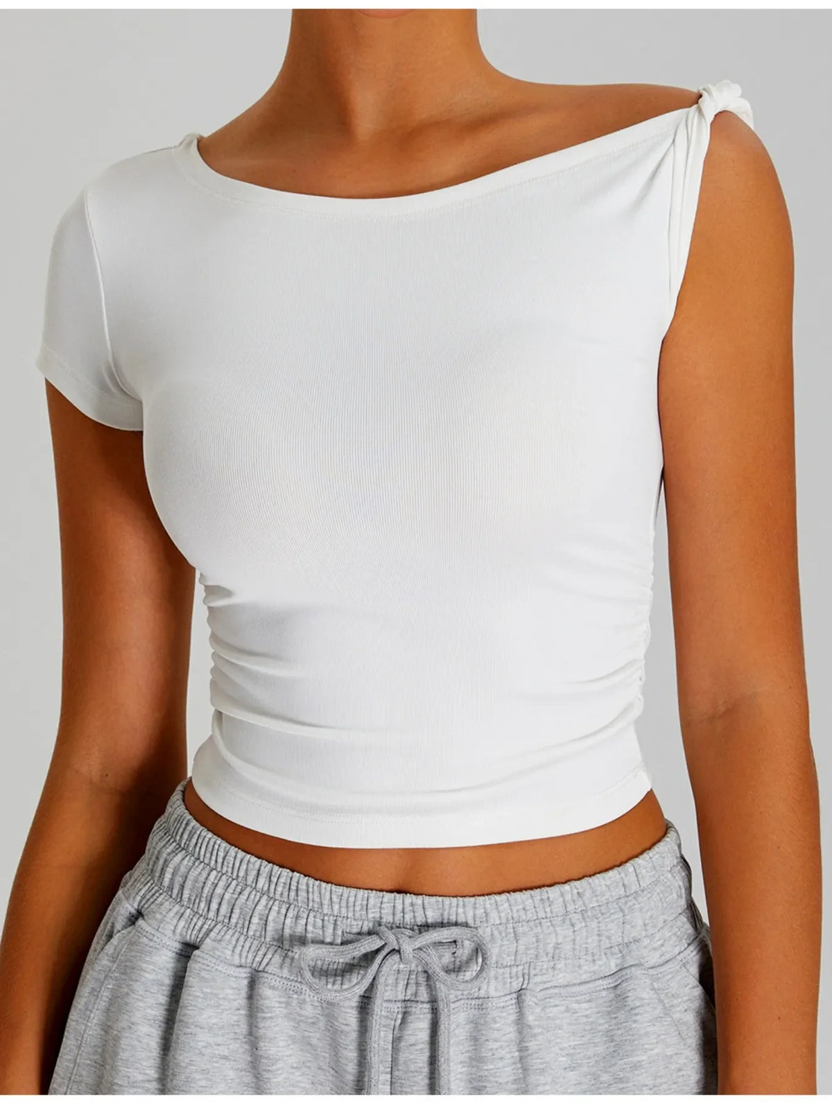 Ruched Side Crop T-Shirt