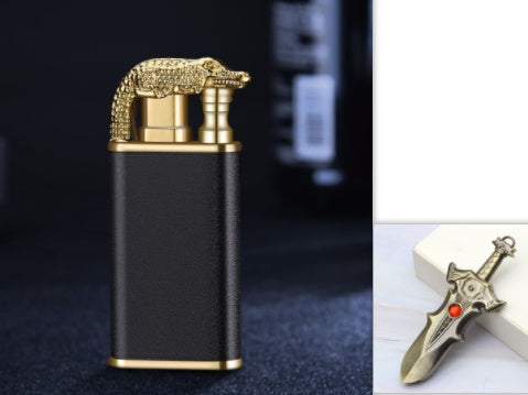 Windproof Double Flame Metal Lighter with Blue Jet Torch