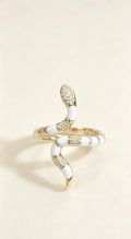Snake Zodiac Index-Finger Ring, Adjustable Gold Statement Piece