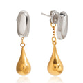 18K Gold & S925 Silver Two-Tone Teardrop Stud Earrings