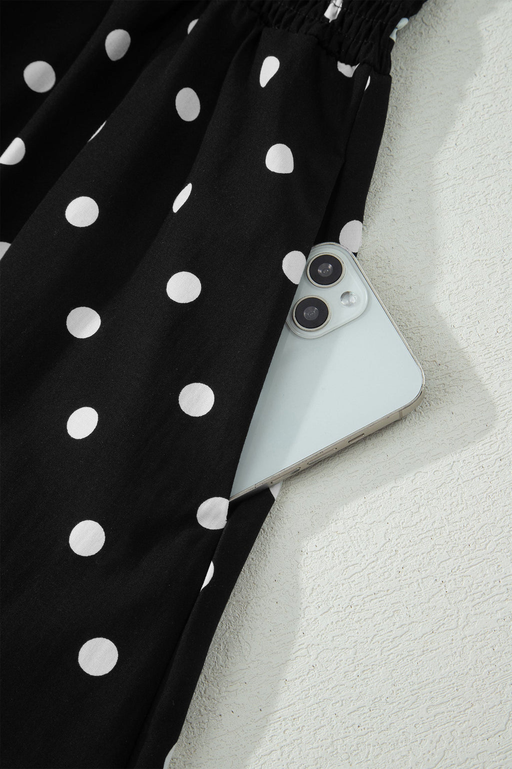 Polka Dot Zip Up V-Neck Sleeveless Dress