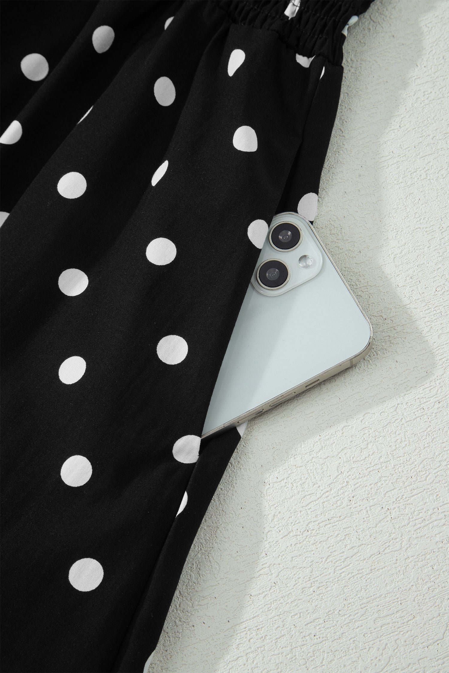Polka Dot Zip Up V-Neck Sleeveless Dress