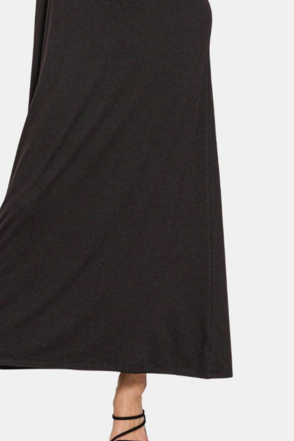 Black Scoop Neck Wide Strap Tank Dress