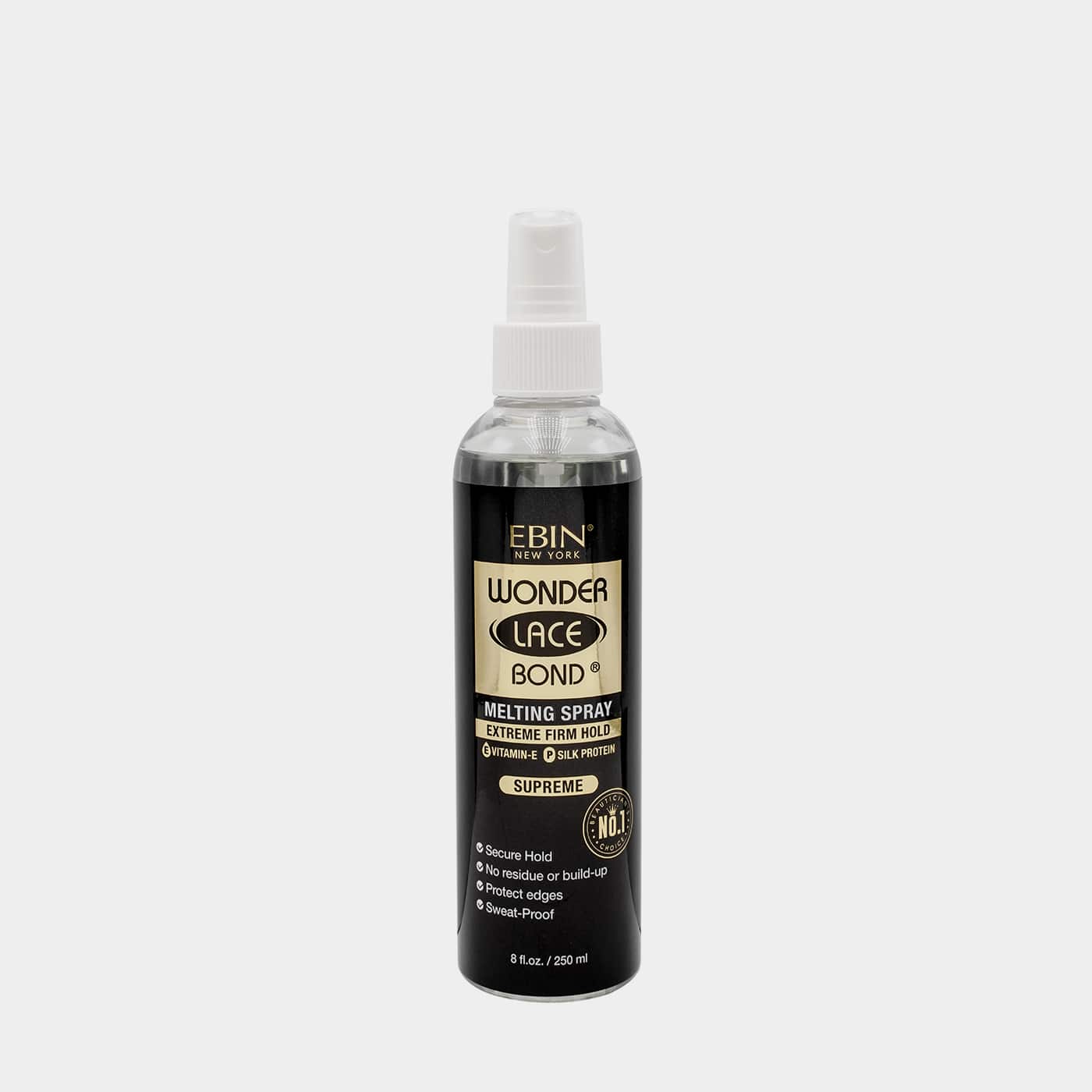 EBIN New York Wonder Bond Melting Spray bottle featuring Extreme Firm Hold Supreme branding
