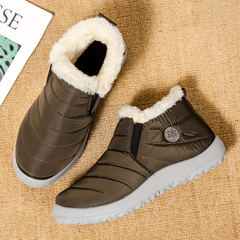 Women's Waterproof Plush Lined Ankle Boots for Winter Warmth - Image 6