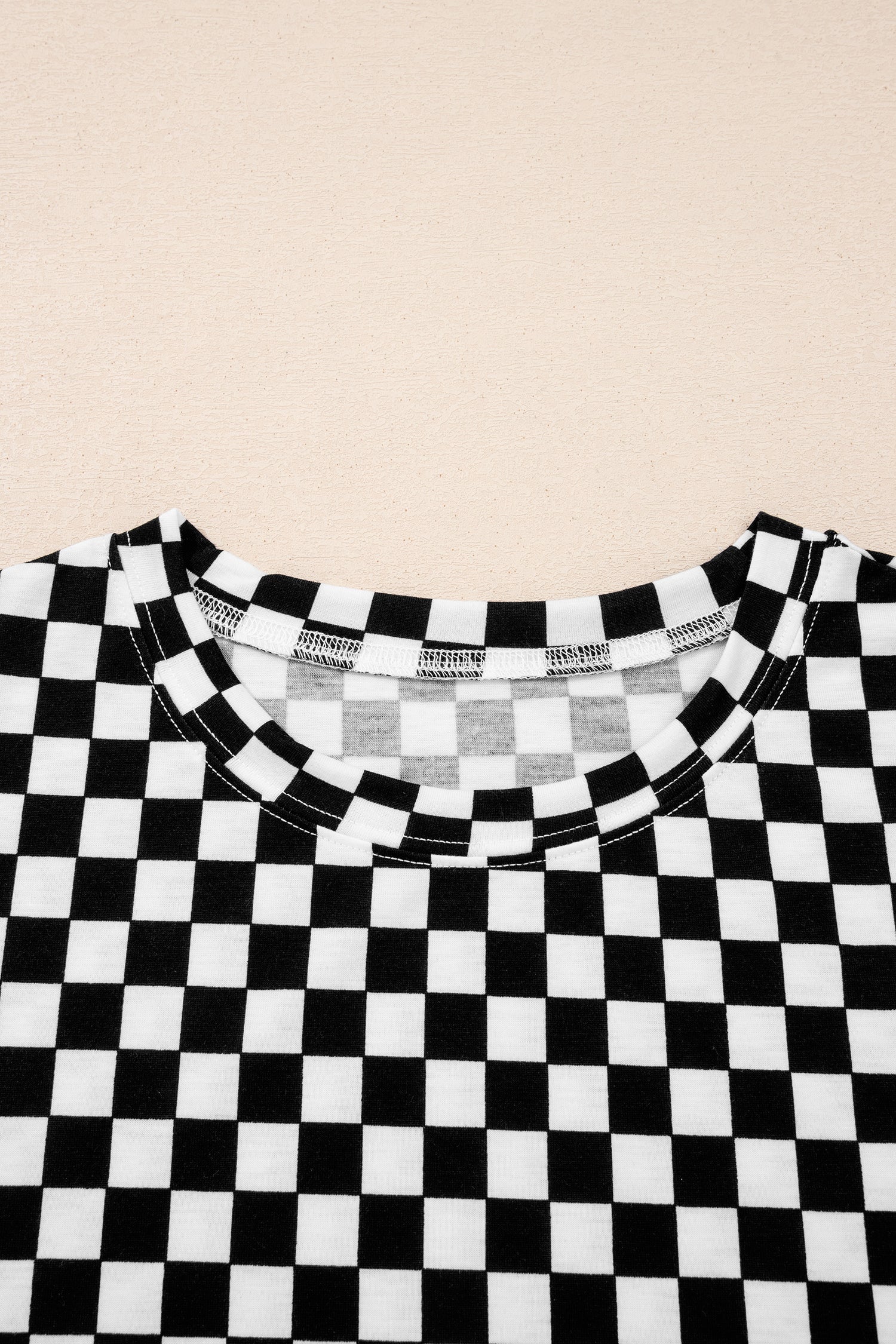 Checkerboard Short Sleeve Tee & Wide Leg Lounge Set