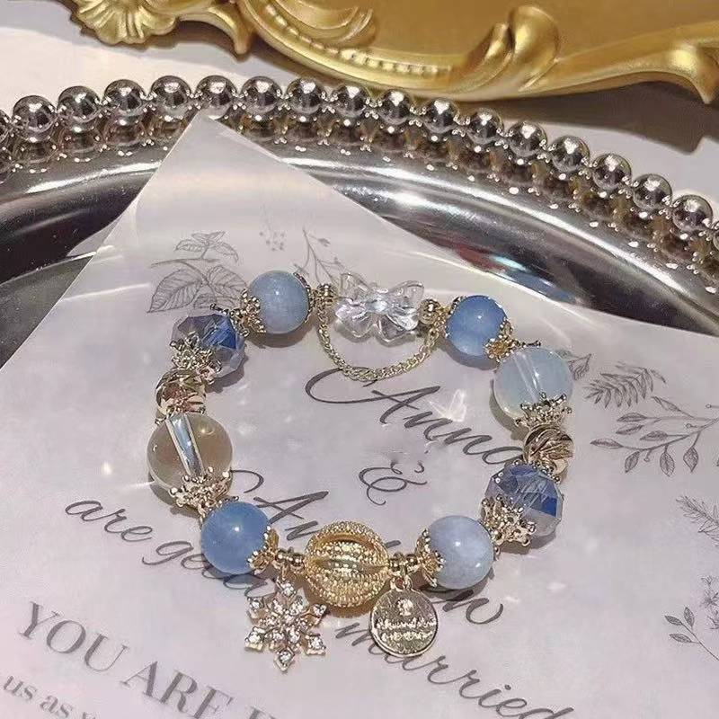 New Snowflake Starry Sky Bracelet For Women, Exquisite New High-End Sweet Simple Christmas Gift Versatile Bracelet Trend