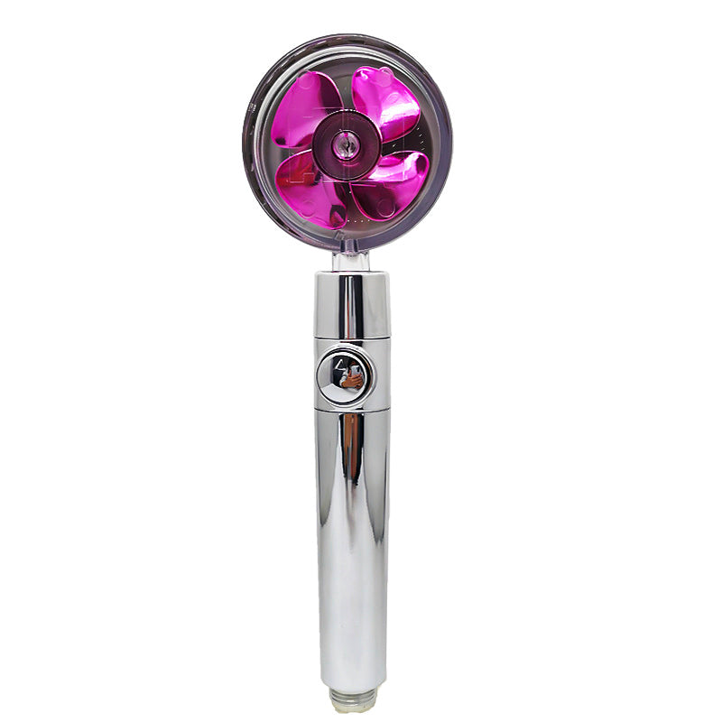 High-Pressure Turbo Shower Head with Rotating 360 Degree Fan Spray