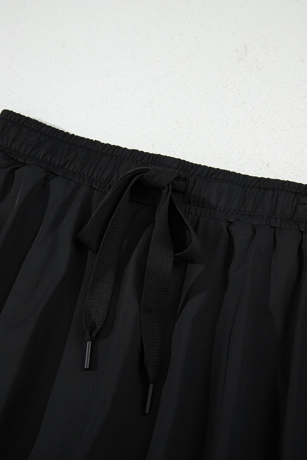 Solid Drawstring Waist Lined Skort - High Rise Mini Athletic Fit