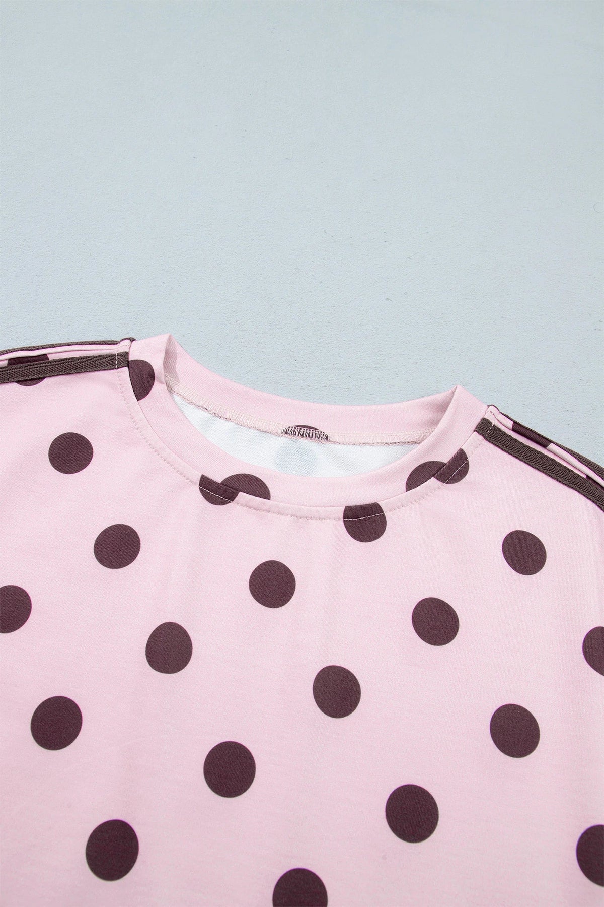 Polka Dot Side Stripe Long Sleeve Top & Pant Set