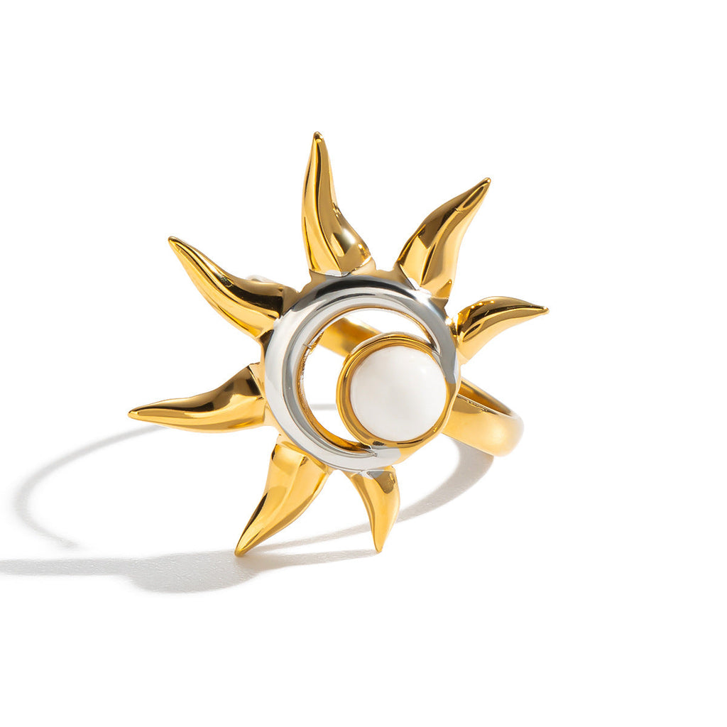 Color-block Ring With A High-end Niche Design Titanium Steel Jewelry