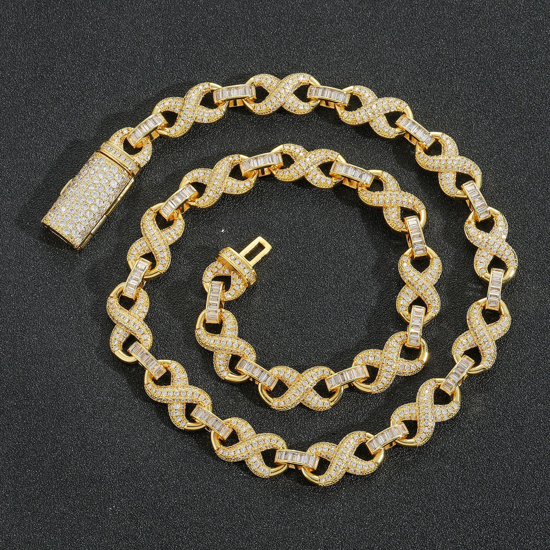 Geometric Cuban Link Chain Necklace and Bracelet Unisex Jewelry