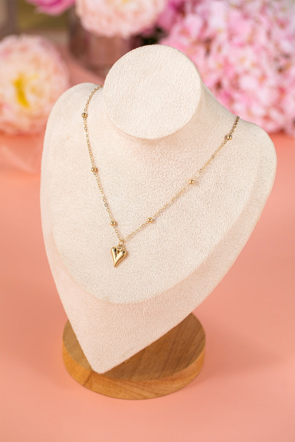 Inaya alloy Puffed Heart Necklace