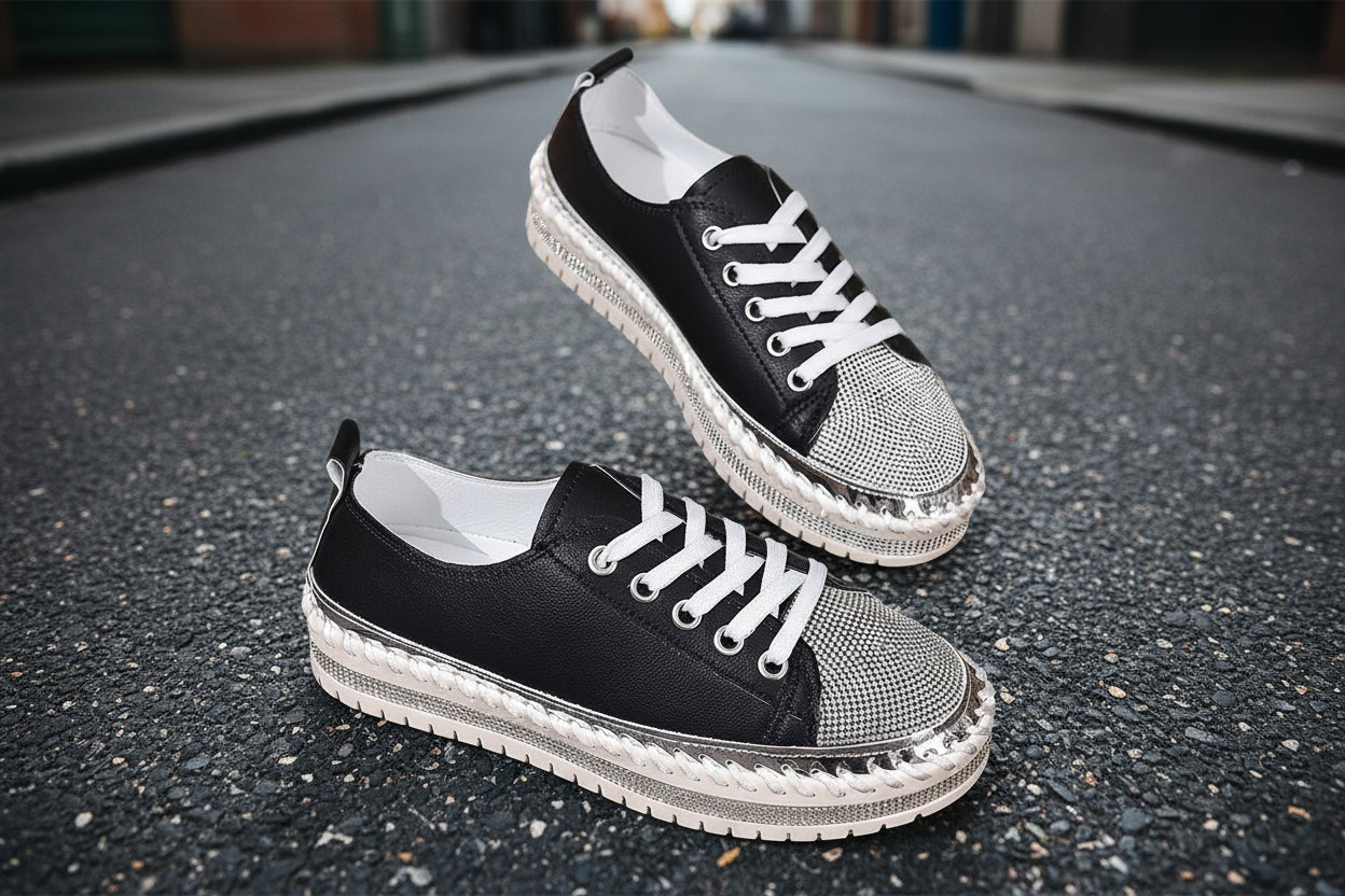 Women's Plus Size White Chunky Sneakers