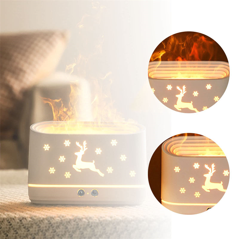 Elk Flame Humidifier & Essential Oil Diffuser with LED Atmosphere Lamp