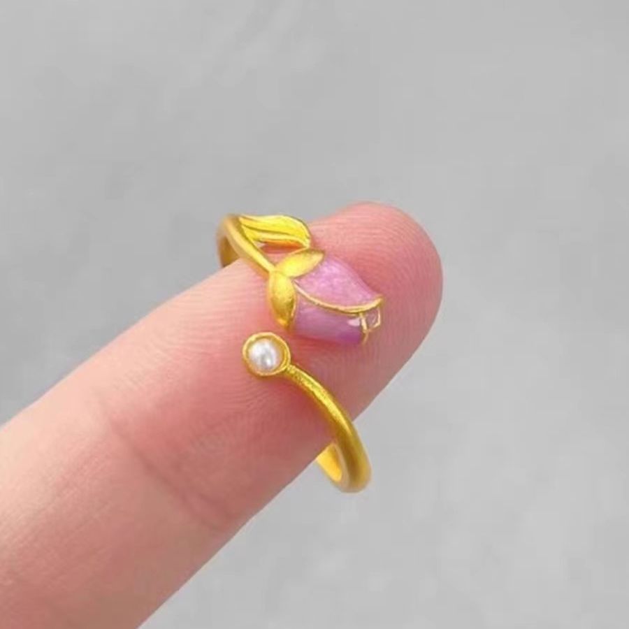 Placer Gold Tulip Open-Ended Ring