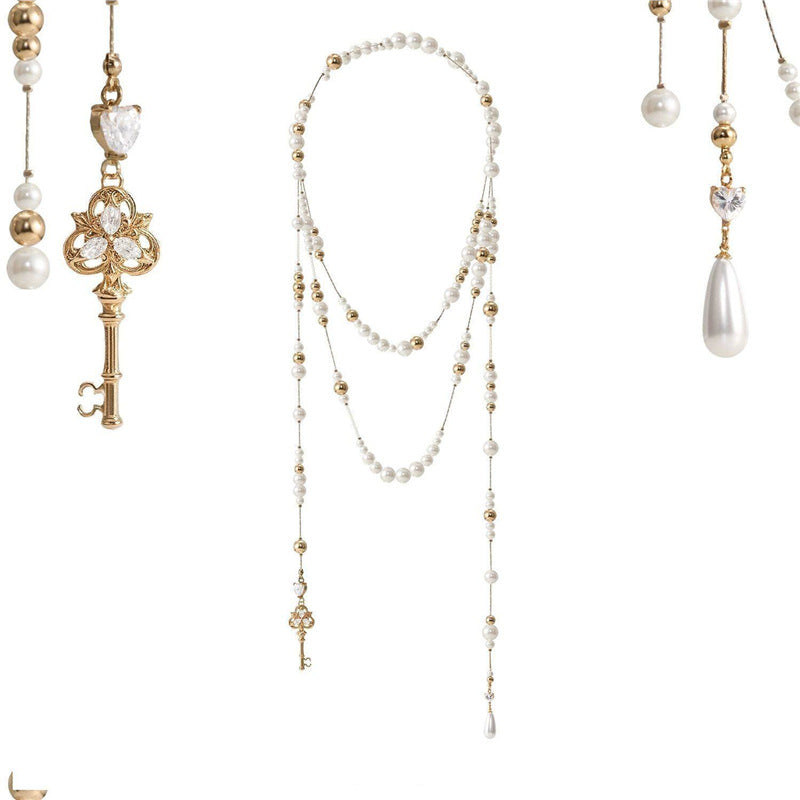 Water Drop Broken Pearl Long Layered Necklace