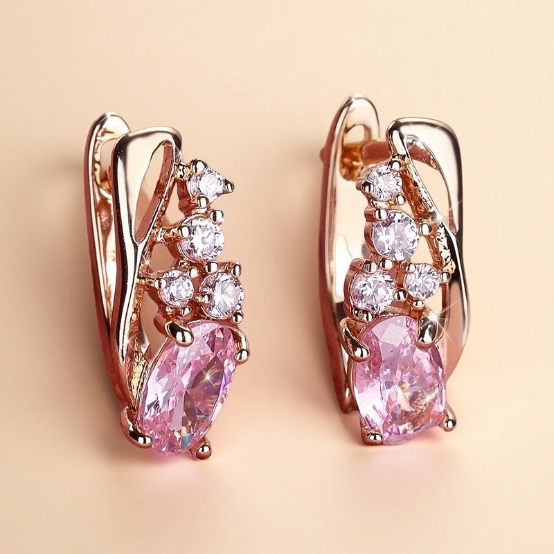 European And American Zircon Elegant Earrings