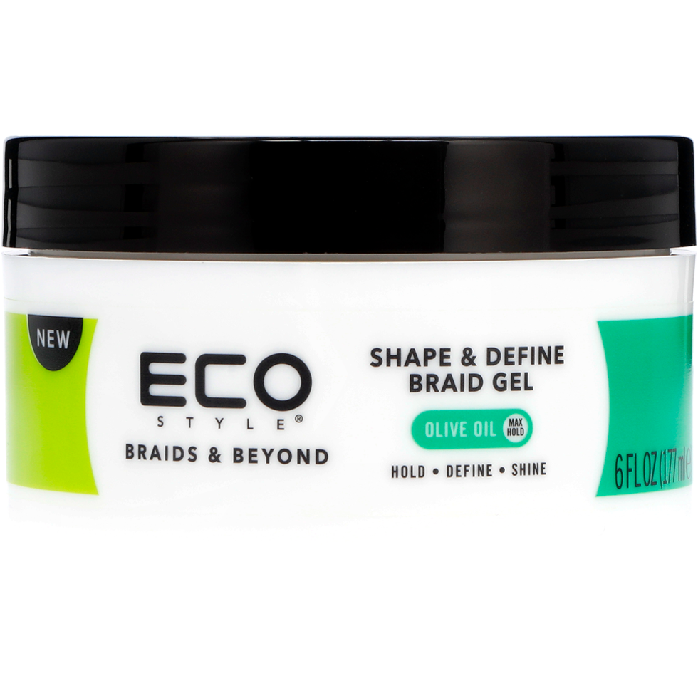 A 6oz jar of Eco Styler Braids & Beyond Shape & Define Braid Gel for sleek, long-lasting braided styles.