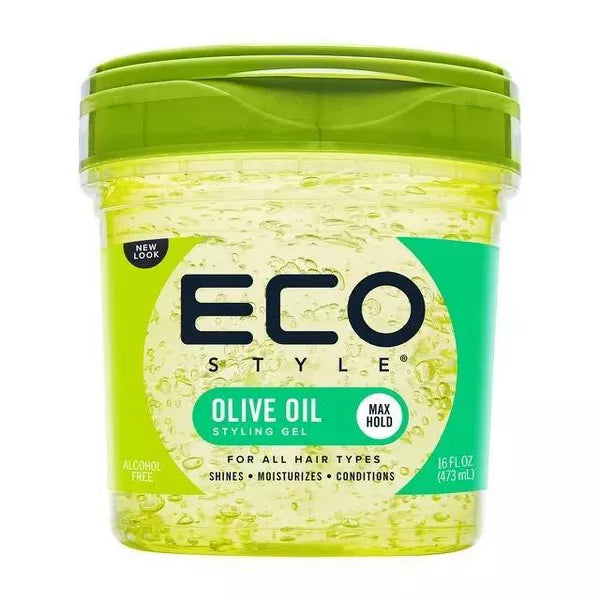 16oz jar of Olive Oil styling gel for hair hydration and hold
