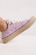 Beast Fashion Lace Up Woven Espadrille Sneakers