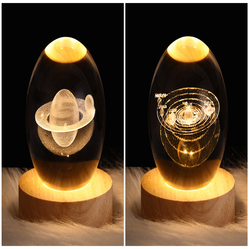 3D Galaxy Crystal Ball LED Night Light Planet Lamp Home Decor