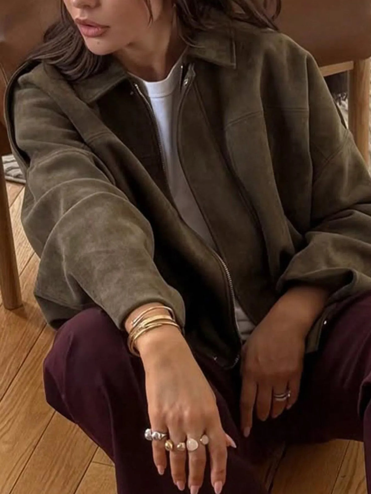 Zip Up Oversized Jacket