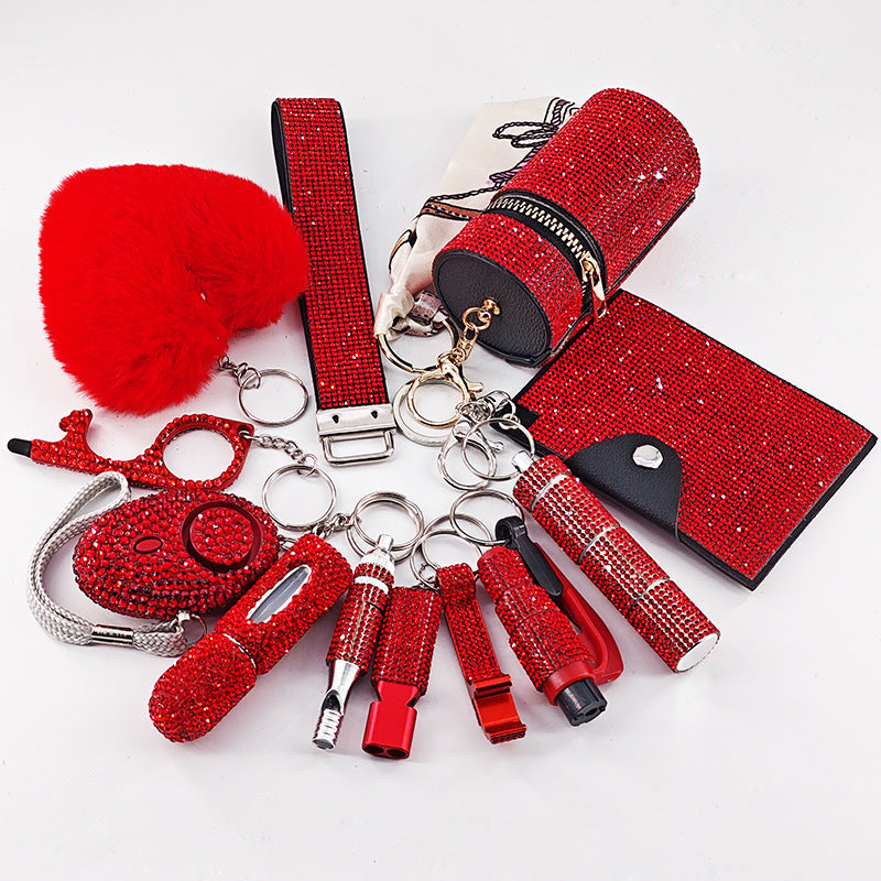 12-Piece Multifunctional Keychain Set – Glamorous Suitcase Charms