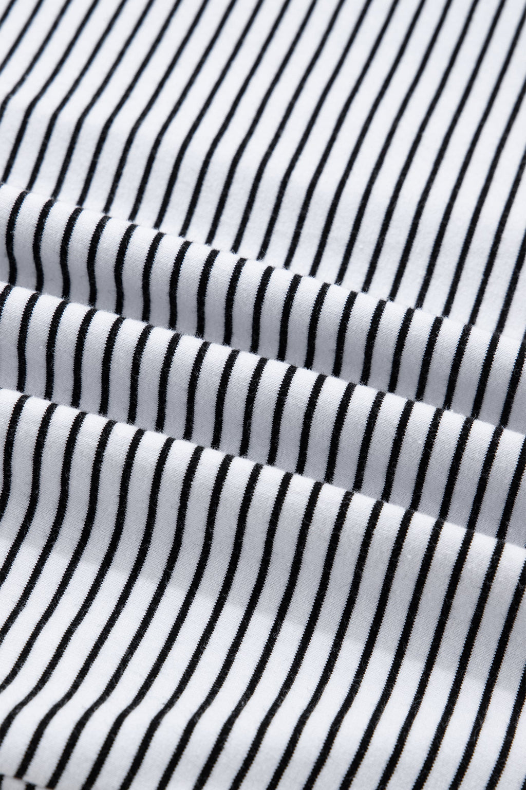 Stripe Contrast Trim Round Neck Shirt