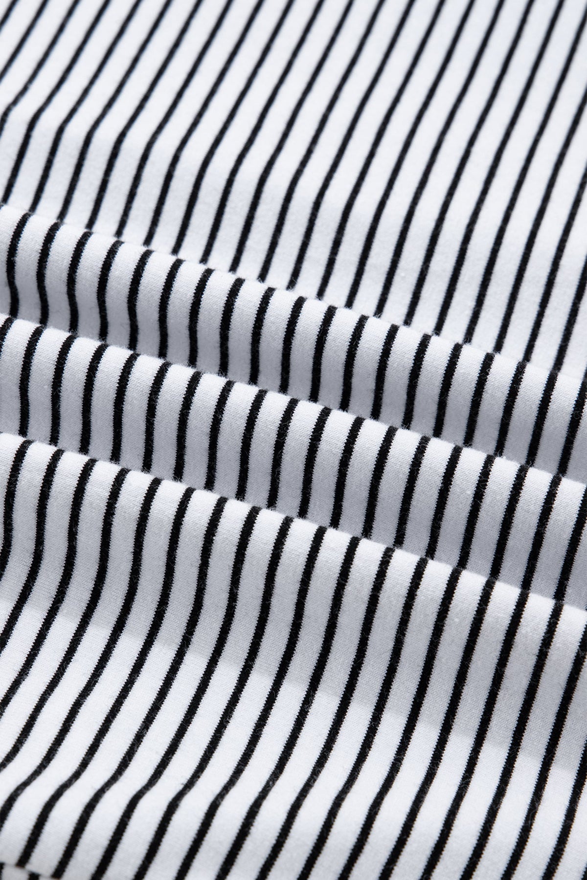 Stripe Contrast Trim Round Neck Shirt