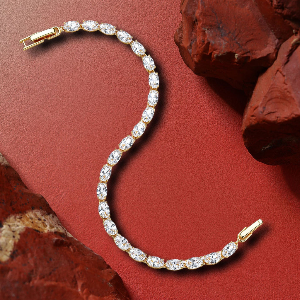 Simple And Stylish Oval Zircon Bracelet For Women