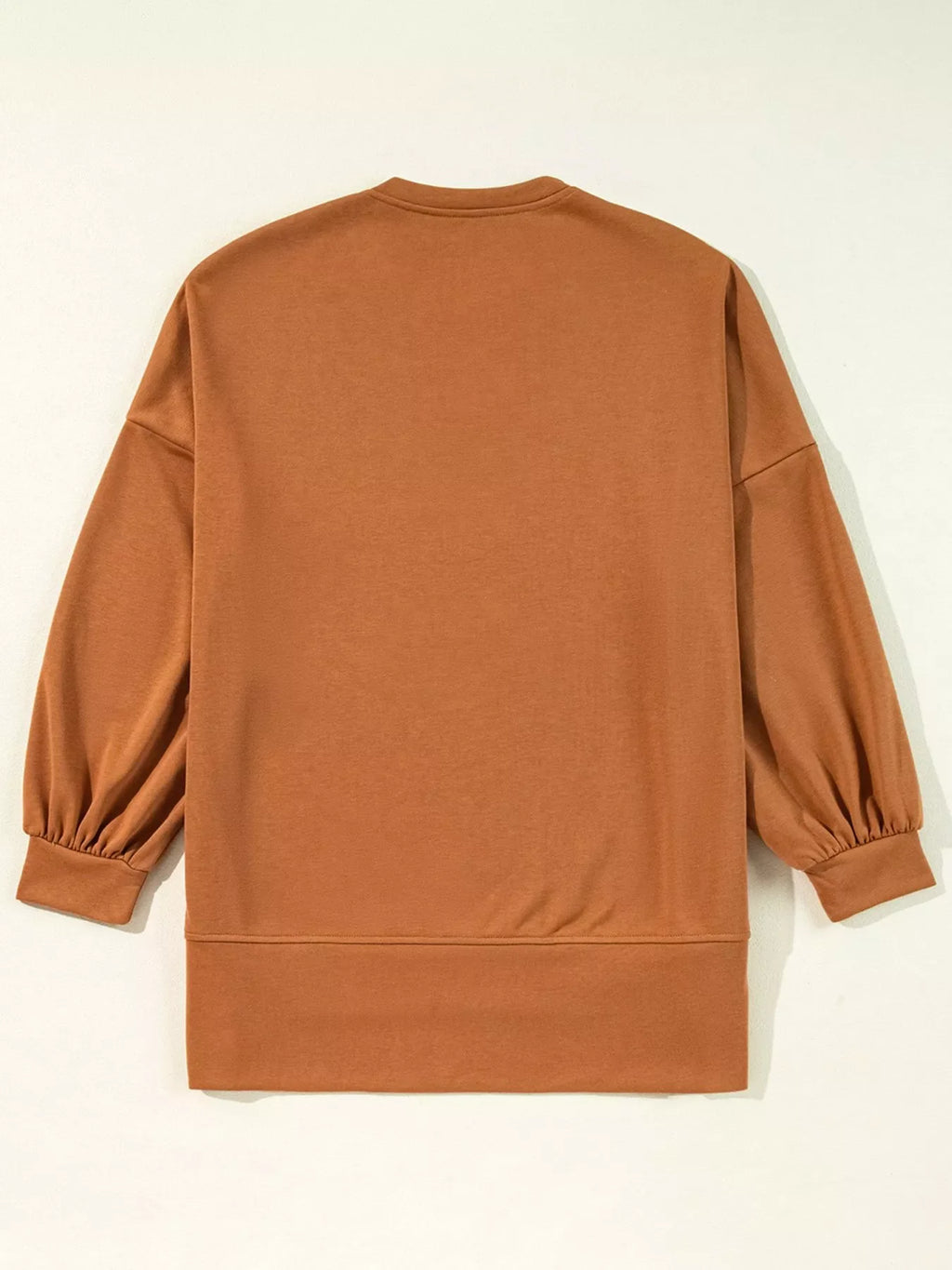 Happy Halloween Graphic Notched Long Sleeve Loose Top