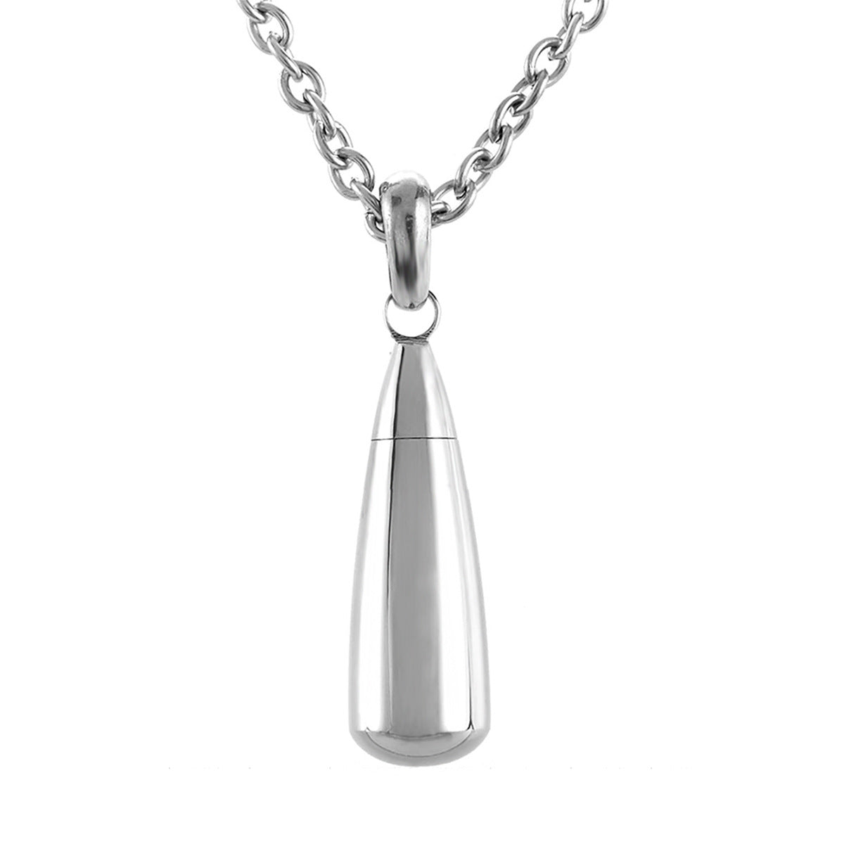 Stainless Steel Drop-shaped Openable Pendant Necklace