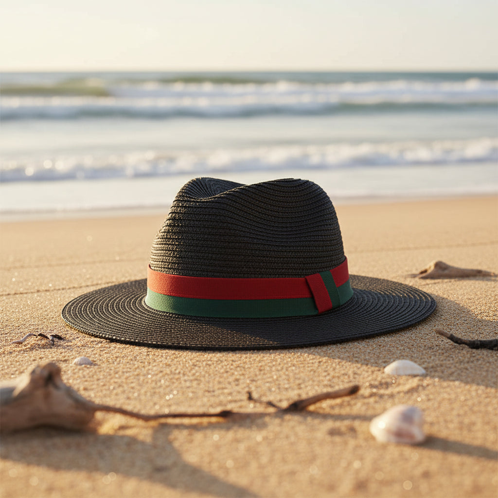 Plain Straw Sun Hat - Unisex Wide Brim Beach & Outdoor Hat